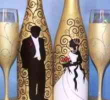 Декупаж сватбени бутилки шампанско