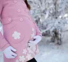 Фотосесия бременна зимата на открито