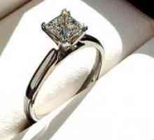 Бяло злато пръстен с диамант