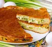 Желиран торта с яйца и зелен лук