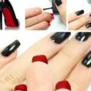 Черен и червен лак за нокти
