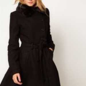 Черно палто с яка кожа