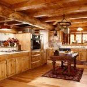 Кухненски интериор в дървена къща