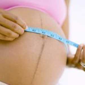 Защо бременните жени лента се появява в стомаха си?