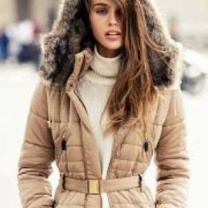 Зимно палто с естествена кожа